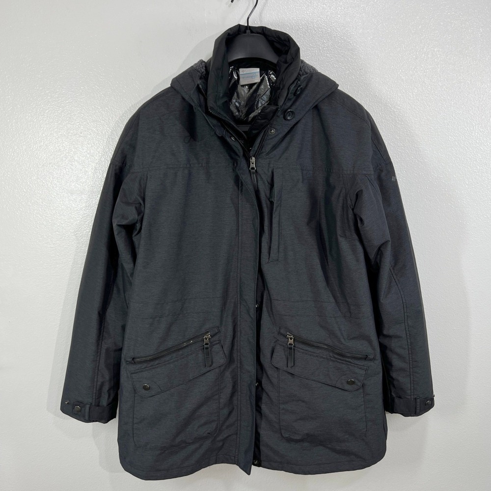Columbia Sportswear Interchange 3-1 Jacket Women's XXL Black Hooded Winter Parka